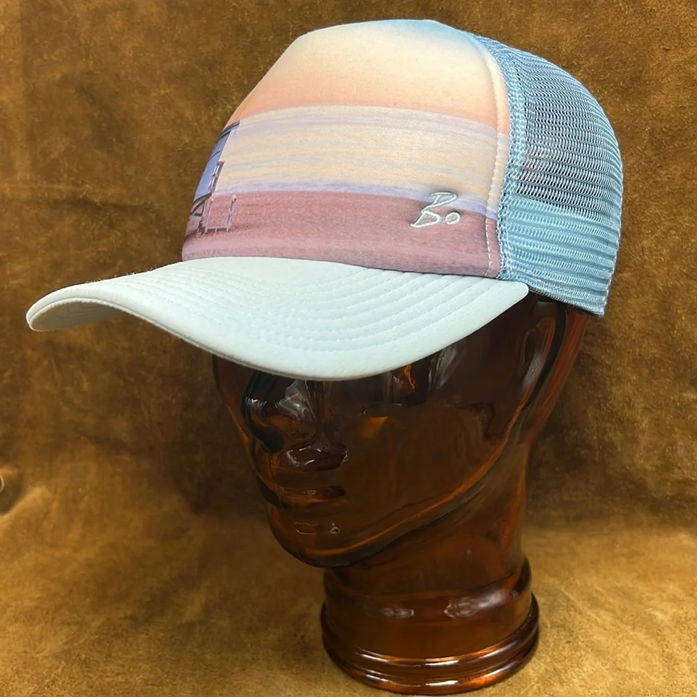 Bo Bridges Scenic Beach Sunset Trucker Surfer  Hat